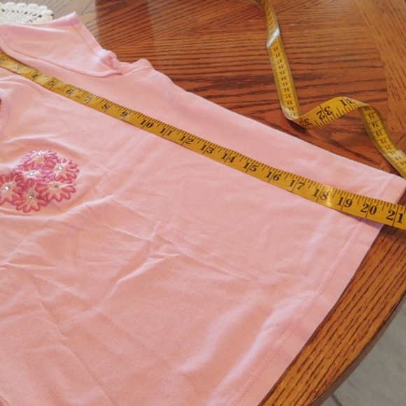 Adonna Short Sleeve Pink Flowered Capri PJ M - Picture 5 of 12